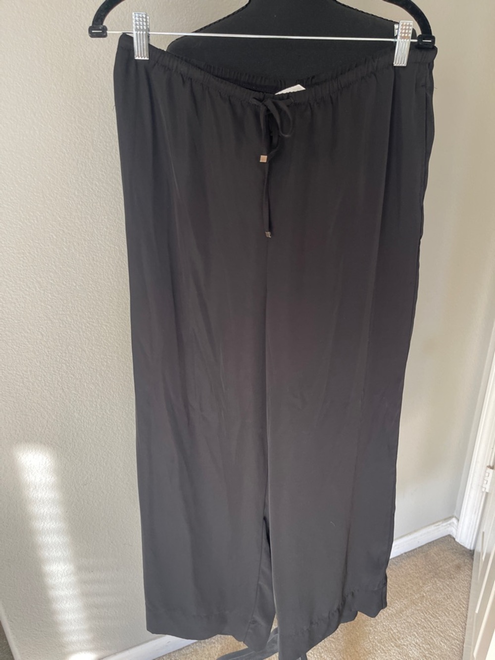 H&M Satin Black Drawstring Lounge Pants
